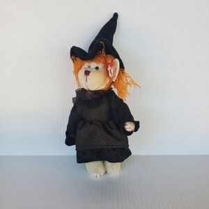 Ty Vintage Attic Treasures Jointed Halloween Witch Bear Hagatha 10" Witch Hat